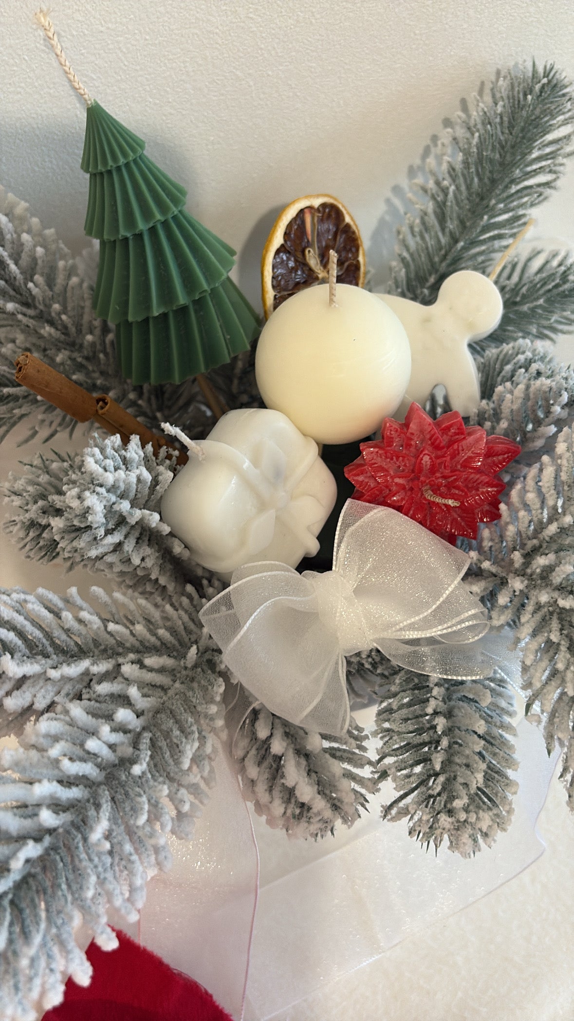 Aranjament de Craciun cu lumanari