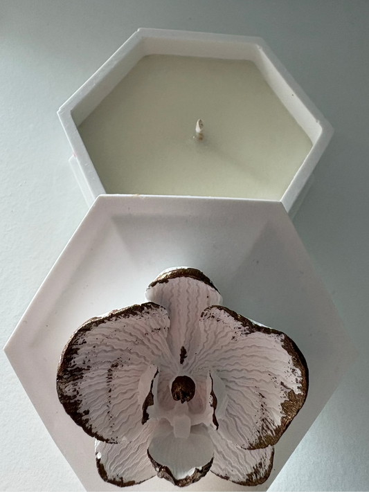 Black orchid - lumanare in recipient ceramic