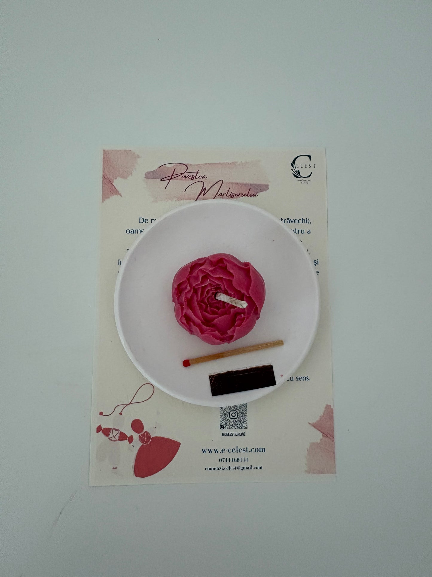 Martisor Boboc cu farfurioara ceramica