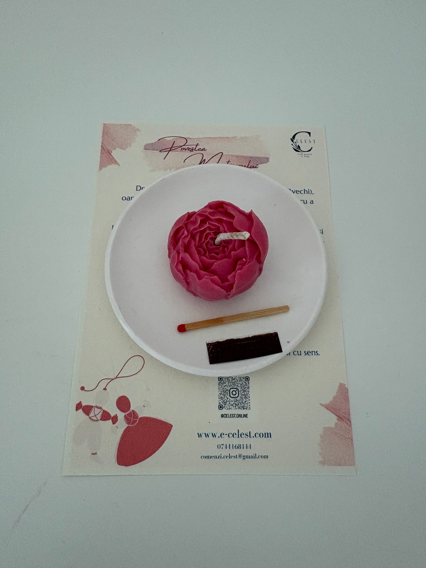 Martisor Boboc cu farfurioara ceramica
