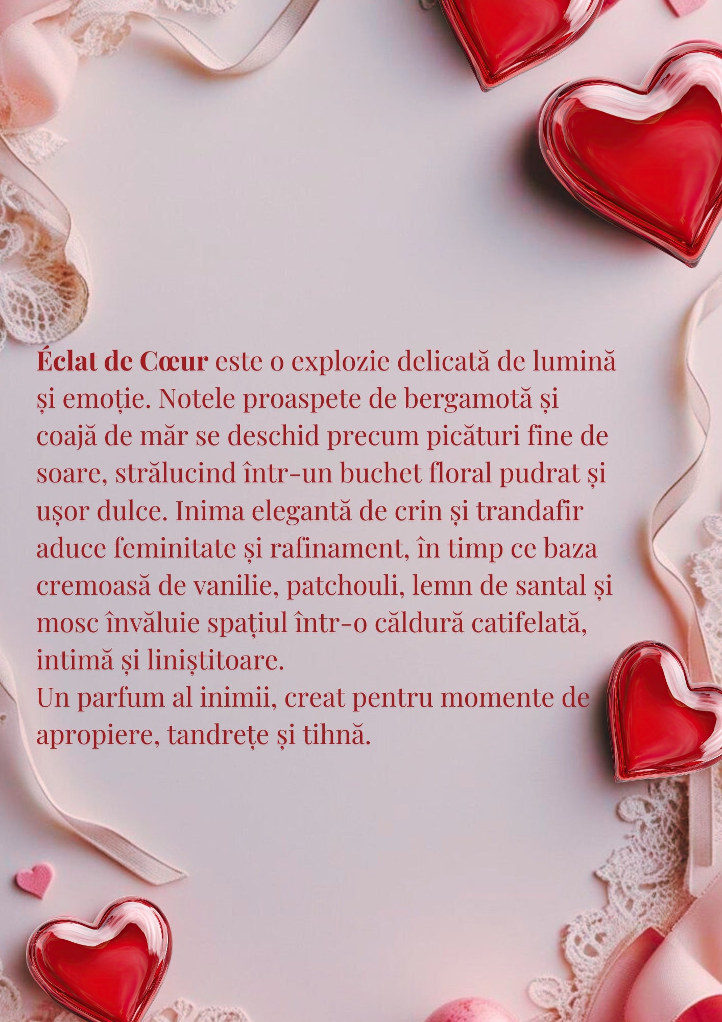 Mon amour - Lumanare cu decoratiuni si fitil de lemn